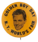 NEW YORK WORLD'S FAIR 1939 MOVIE PROMO BUTTON PICTURING WILLIAM HOLDEN.