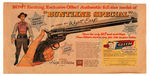 "WYATT EARP BUNTLINE SPECIAL" GLEEM TOOTHPASTE PREMIUM PLASTIC PISTOL W/SUNDAY COMIC AD OFFER.