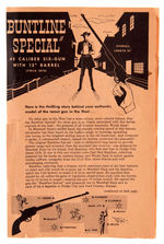 "WYATT EARP BUNTLINE SPECIAL" GLEEM TOOTHPASTE PREMIUM PLASTIC PISTOL SALESMAN SAMPLE DISPLAY.