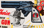 "HOPALONG CASSIDY - PILLSBURY'S FARINA" RUBBERBAND GUN PREMIUM OFFER STORE SIGN.