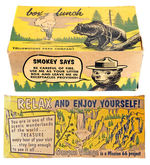 SMOKEY BEAR/YELLOWSTONE PARK CARDBOARD BOX LUNCH.