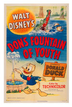 DONALD DUCK "DON'S FOUNTAIN OF YOUTH" ONE-SHEET MOVIE POSTER.