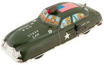 MARX TIN LITHO WIND-UP ARMY CAR & FOUR DIFFERENT VARIETY TANKS.