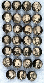 “OUR PRESIDENTS” C. 1913 COMPLETE SET OF ADVERTISING BUTTONS.