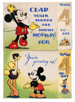 MICKEY MOUSE & FRIENDS 1930s ENGLISH GREETING CARD LOT.