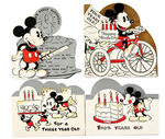 MICKEY MOUSE 1930s BIRTHDAY CARD LOT.