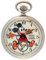 "MICKEY MOUSE INGERSOLL" SECOND ENGLISH POCKET WATCH WITH BOX.