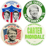 GROUP OF 13 LARGE MODERN BUTTONS INCLUDING REAGAN, CARTER, FORD, CLINTON AND MORE.