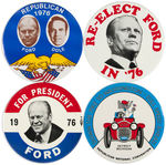 GROUP OF 13 LARGE MODERN BUTTONS INCLUDING REAGAN, CARTER, FORD, CLINTON AND MORE.