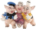 THE THREE LITTLE PIGS CERAMIC FIGURINE BY ZACCAGNINI.