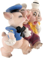 THE THREE LITTLE PIGS CERAMIC FIGURINE BY ZACCAGNINI.