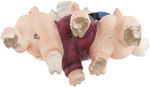 THE THREE LITTLE PIGS CERAMIC FIGURINE BY ZACCAGNINI.