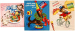 GREETING CARDS WITH ATTACHED TOPPS GUM PACKS INCLUDING "VARSITY" FOOTBALL.