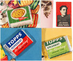 GREETING CARDS WITH ATTACHED TOPPS GUM PACKS INCLUDING "VARSITY" FOOTBALL.