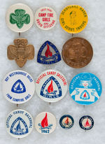 GIRL SCOUTS AND CAMPFIRE GIRLS COLLECTION OF 13 ITEMS.