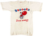 TOPPS "BAZOOKA THE ATOM BUBBLE GUM/BAZOOKA JOE" PREMIUM LOT W/SHIRT AND HAT.