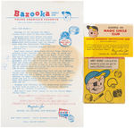 TOPPS "BAZOOKA JOE MAGIC CIRCLE CLUB" COMPLETE KIT WITH SEALED EXAMPLE RING.