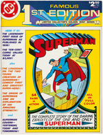 "SUPERMAN - FAMOUS 1st  EDITION" COMIC BOOK REPRINT SIGNED BY JERRY SIEGEL & JOE SHUSTER.