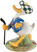 DONALD DUCK LARGE GOLFER CERAMIC FIGURINE BY ZACCAGNINI.