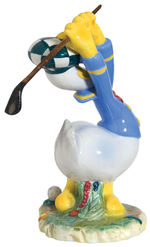 DONALD DUCK LARGE GOLFER CERAMIC FIGURINE BY ZACCAGNINI.