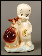 CASPER PAINTED AND GLAZED CERAMIC BANK BY AMERICAN BISQUE CO.