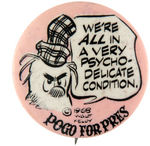 POGO AND FRIENDS FIVE BUTTONS FROM SCARCE 1968 WALT KELLY SET.