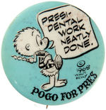 POGO AND FRIENDS FIVE BUTTONS FROM SCARCE 1968 WALT KELLY SET.