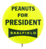 CHILDREN'S BOOK PUBLISHER "PEANUTS FOR PRESIDENT" BUTTON FROM 1968.