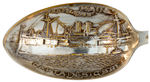 SPANISH AMERICAN WAR “OUR GLORIOUS BATTLESHIPS” ORNAMENTAL SPOON HOLDER/BOWL WITH SPOONS.