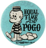 POGO AND FRIENDS FOUR BUTTONS FROM SCARCE 1968 WALT KELLY SET.