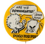 POGO AND FRIENDS FOUR BUTTONS FROM SCARCE 1968 WALT KELLY SET.