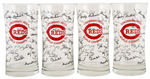 “CINCINNATI REDS WORLD CHAMPS ’75" LOT OF EIGHT AUTOGRAPH GLASSES.