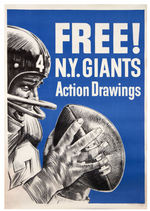 NEW YORK GIANTS SHELL GAS STATION PROMOTIONAL POSTER.