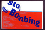 "STOP THE BOMBING" SILK SCREENED POSTER.