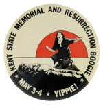 SCARCE “YIPPIE!” ISSUE FOR “KENT STATE MEMORIAL AND RESURRECTION BOOGIE” 1978 BUTTON.