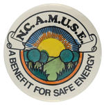 NORTH CAROLINA 1981 CONCERT BUTTON FOR GROUP NAMED MUSICIANS UNITED FOR SAFE ENERGY.