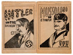 HITLER AND MUSSOLINI WARTIME 8-PAGER PAIR