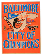 BALTIMORE SPORTS "CHAMPION" TEAMS SIGN.