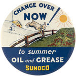 SUNOCO LARGE AND COLORFUL 1930s BUTTON.