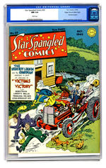 STAR SPANGLED COMICS #25 OCTOBER 1943 CGC 9.4 WHITE PAGES MILE HIGH COPY.