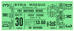 "THE MOTOWN REVUE" NEAR CONSECUTIVE RUN OF NINE TICKETS FROM 1964.