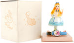 "ALICE IN WONDERLAND" BOXED WATCH SET WITH FIGURE.