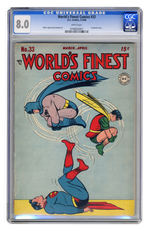 WORLD’S FINEST COMICS #33 MARCH/APRIL 1948 CGC 8.0 WHITE PAGES.
