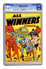 ALL WINNERS COMICS #1 SUMMER 1941 CGC 9.6 OFF-WHITE TO WHITE PAGES.