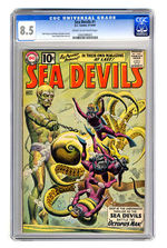 SEA DEVILS #1  SEPTEMBER OCTOBER 1961  CGC 8.5  CREAM TO OFF-WHITE PAGES.