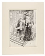 GORDON GRANT 1901 “PUCK” NEWLYWEDS ILLUSTRATION ORIGINAL ART.