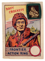 "DAVY CROCKETT FRONTIER ACTION RING" ON CARD.