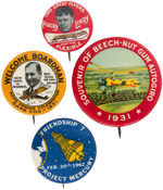 AVIATION AND SPACE FOUR HISTORIC BUTTONS.