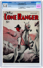 "THE LONE RANGER" NO. 1 ASHCAN EDITION PROTOTYPE PULP AUGUST 1936 CGC 5.0 VG-FINE.