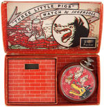 "THREE LITTLE PIGS" BOXED INGERSOLL POCKETWATCH.